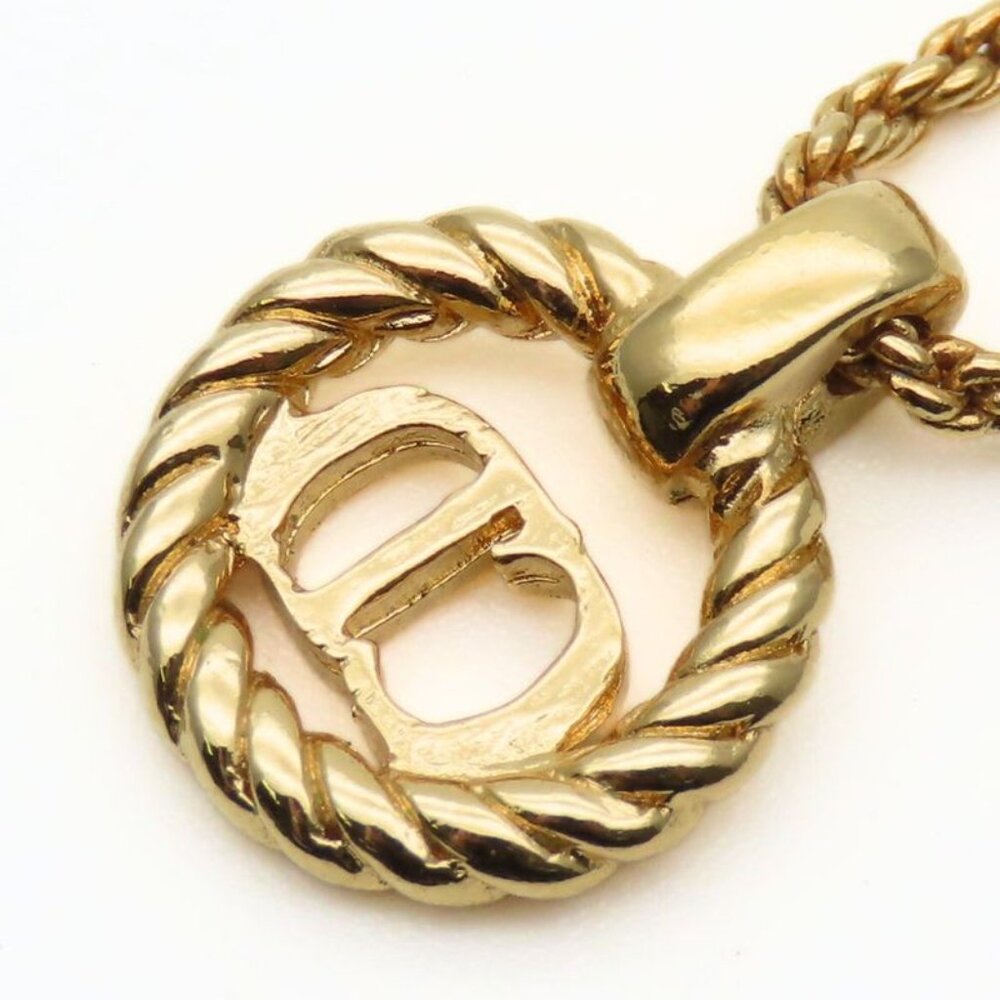Christian Dior Necklace CD Logo Twisted Metal Gold Plated GP Accessories - Picture 4 of 9